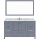 Modern Fittings Caroline Avenue 60" Single Bath Vanity with Cultured Marble Quartz Top and Round Sink Faucet