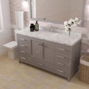 Modern Fittings Caroline Avenue 60" Single Bath Vanity with Cultured Marble Quartz Top and Square Sink