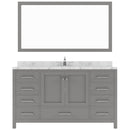 Modern Fittings Caroline Avenue 60" Single Bath Vanity with Cultured Marble Quartz Top and Square Sink Faucet