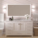 Modern Fittings Caroline Avenue 60" Single Bath Vanity with Cultured Marble Quartz Top and Square Sink