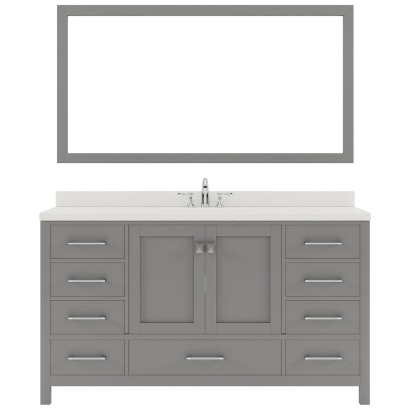 Modern Fittings Caroline Avenue 60" Single Bath Vanity with Quartz Top and Round Sink Faucet