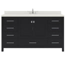 Modern Fittings Caroline Avenue 60" Single Bath Vanity with Quartz Top and Round Sink