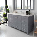 Modern Fittings Caroline Avenue 60" Single Bath Vanity with Quartz Top and Round Sink Faucet