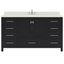 Modern Fittings Caroline Avenue 60" Single Bath Vanity with Quartz Top and Square Sink