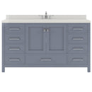 Modern Fittings Caroline Avenue 60" Single Bath Vanity with Quartz Top and Square Sink