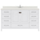 Modern Fittings Caroline Avenue 60" Single Bath Vanity with Quartz Top and Square Sink