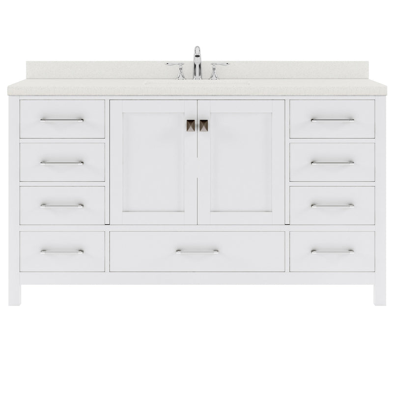 Modern Fittings Caroline Avenue 60" Single Bath Vanity with Quartz Top and Square Sink