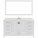 Modern Fittings Caroline Avenue 60" Single Bath Vanity with Quartz Top and Square Sink Faucet