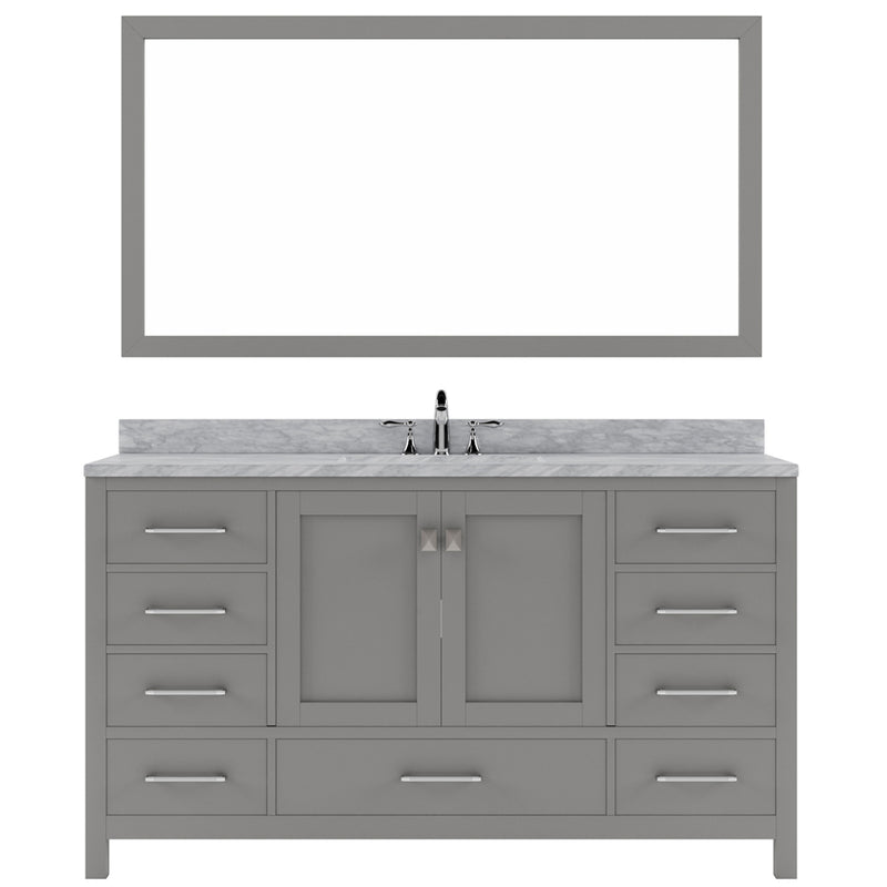 Modern Fittings Caroline Avenue 60" Single Bath Vanity with Marble Top and Round Sink Faucet