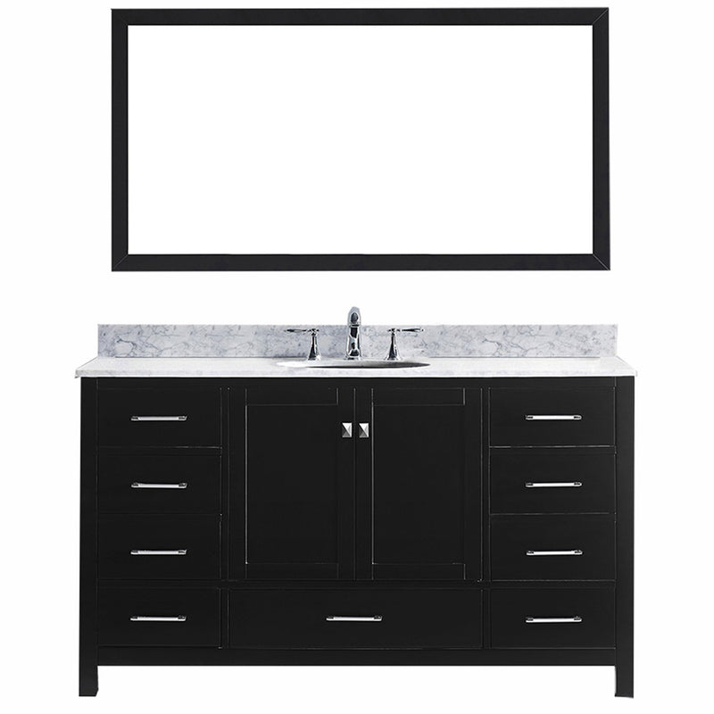 Modern Fittings Caroline Avenue 60" Single Bath Vanity with Marble Top and Round Sink Faucet