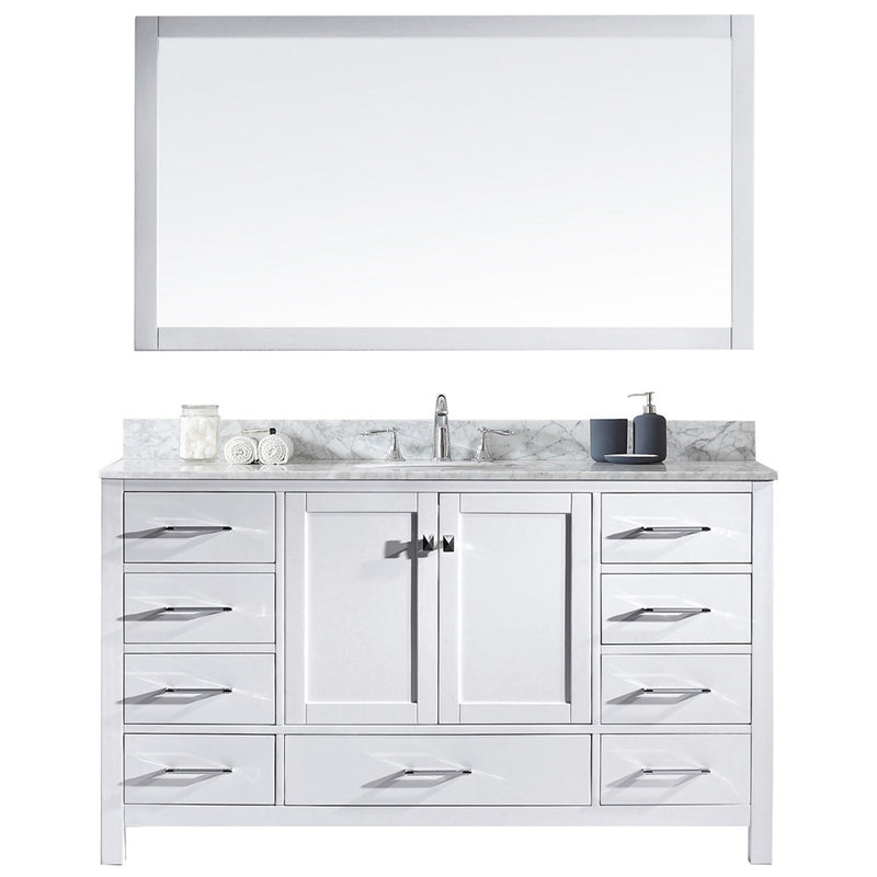 Modern Fittings Caroline Avenue 60" Single Bath Vanity with Marble Top and Round Sink