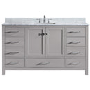 Modern Fittings Caroline Avenue 60" Single Bath Vanity with Marble Top and Square Sink