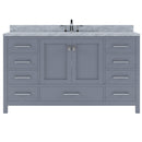 Modern Fittings Caroline Avenue 60" Single Bath Vanity with Marble Top and Square Sink