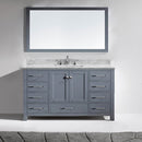 Modern Fittings Caroline Avenue 60" Single Bath Vanity with Marble Top and Square Sink Faucet