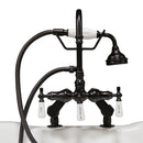 Cambridge Plumbing Clawfoot Tub Deck Mount Porcelain Lever Faucet Hand Held Shower BRZ