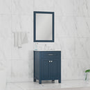 Alya Bath Norwalk 24" Vanity Blue with Carrera Marble Top HE-101-24-B-CWMT