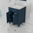 Alya Bath Norwalk 24" Vanity Blue with Carrera Marble Top HE-101-24-B-CWMT