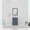 Alya Bath Norwalk 24" Vanity in Gray with Carrera Marble Top HE-101-24-G-CWMT