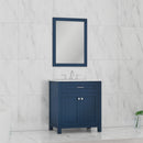 Alya Bath Norwalk 30" Vanity Blue with Carrera Marble Top HE-101-30-B-CWMT