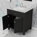 Alya Bath Norwalk 30" Vanity Espresso with Carrera Marble Top HE-101-30-E-CWMT