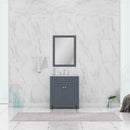 Alya Bath Norwalk 30" Vanity in Gray with Carrera Marble Top HE-101-30-G-CWMT