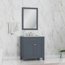 Alya Bath Norwalk 30" Vanity in Gray with Carrera Marble Top HE-101-30-G-CWMT