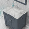 Alya Bath Norwalk 30" Vanity in Gray with Carrera Marble Top HE-101-30-G-CWMT