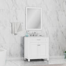 Alya Bath Norwalk 30" Vanity White with Carrera Marble Top HE-101-30-W-CWMT