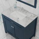 Alya Bath Norwalk 36" Vanity Blue with Carrera Marble Top HE-101-36-B-CWMT