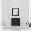 Alya Bath Norwalk 36" Vanity Espresso with Carrera Marble Top HE-101-36-E-CWMT