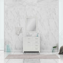 Alya Bath Norwalk 36" Drawer Vanity White with Carrera Marble Top HE-101-36-DR-W-CWMT