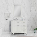 Alya Bath Norwalk 36" Drawer Vanity White with Carrera Marble Top HE-101-36-DR-W-CWMT