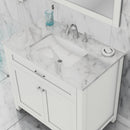 Alya Bath Norwalk 36" Vanity White with Carrera Marble Top HE-101-36-W-CWMT