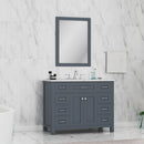 Alya Bath Norwalk 42" Vanity in Gray with Carrera Marble Top HE-101-42-G-CWMT