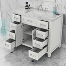 Alya Bath Norwalk 42" Vanity White with Carrera Marble Top HE-101-42-W-CWMT