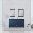 Alya Bath Norwalk 60" Double Vanity Blue with Carrera Marble Top HE-101-60D-B-CWMT