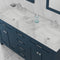 Alya Bath Norwalk 60" Double Vanity Blue with Carrera Marble Top HE-101-60D-B-CWMT