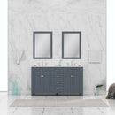 Alya Bath Norwalk 60" Double Vanity in Gray with Carrera Marble Top HE-101-60D-G-CWMT