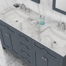 Alya Bath Norwalk 60" Double Vanity in Gray with Carrera Marble Top HE-101-60D-G-CWMT