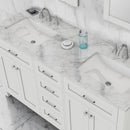 Alya Bath Norwalk 60" Double Vanity White with Carrera Marble Top HE-101-60D-W-CWMT