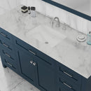 Alya Bath Norwalk 60" Single Vanity Blue with Carrera Marble Top HE-101-60S-B-CWMT