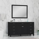 Alya Bath Norwalk 60" Single Vanity Espresso with Carrera Marble Top HE-101-60S-E-CWMT