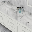 Alya Bath Norwalk 72" Double Vanity White with Carrera Marble Top HE-101-72D-W-CWMT