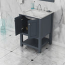 Alya Bath Wilmington 24" Vanity Gray with Carrera Marble Top HE-102-24-G-CWMT