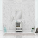 Alya Bath Wilmington 24" Vanity White with Carrera Marble Top HE-102-24-W-CWMT