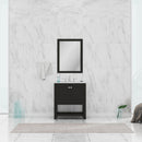 Alya Bath Wilmington 30" Vanity Espresso with Carrera Marble Top HE-102-30-E-CWMT