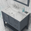 Alya Bath Wilmington 36" Vanity Gray with Carrera Marble Top HE-102-36-G-CWMT