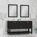 Alya Bath Wilmington 60" Double Vanity in Espresso with Carrera Marble Top HE-102-60D-E-CWMT