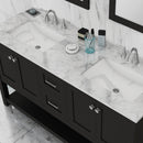 Alya Bath Wilmington 60" Double Vanity in Espresso with Carrera Marble Top HE-102-60D-E-CWMT