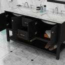 Alya Bath Wilmington 60" Double Vanity in Espresso with Carrera Marble Top HE-102-60D-E-CWMT